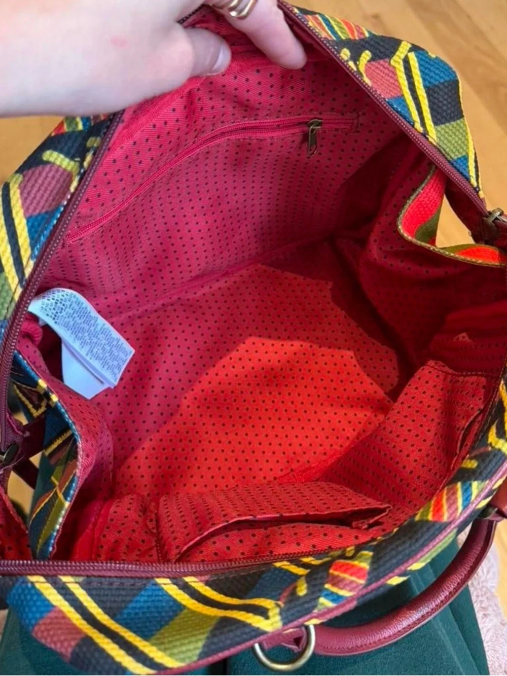 Colorful Woven Stripe Satchel Bag - Multicolor